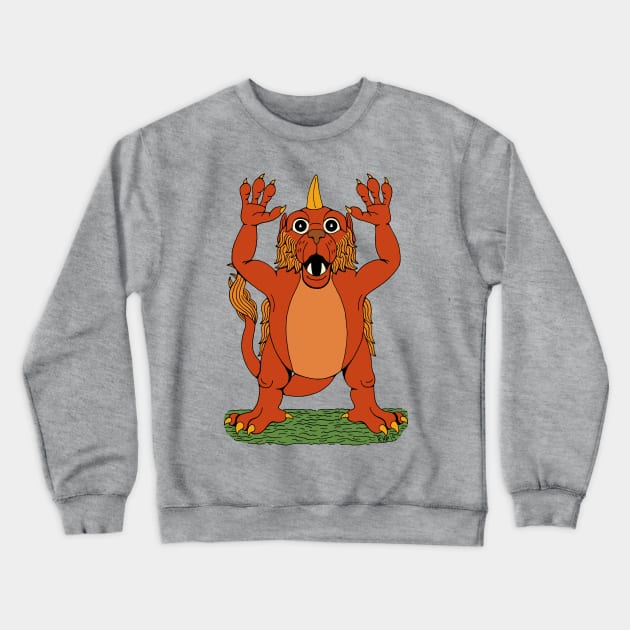Cute Leonine Monster Crewneck Sweatshirt by AzureLionProductions